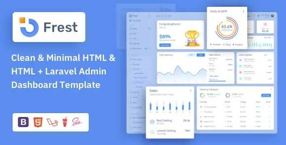 Frest-HTML和Laravel Bootstrap管理仪表板模板[更至v2.1]